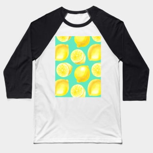 Watercolor lemons pattern Baseball T-Shirt